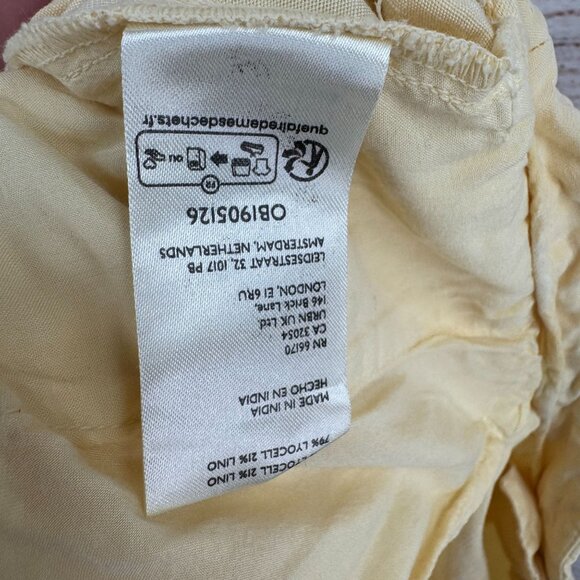 Anthropologie Linen Blend Pleated Cuffed Hem Shorts Women's Size Medium Yellow - Picture 9 of 11